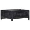 vidaXL Coffee Table Black 25.6"x25.6"x11.8" Solid Mango Wood
