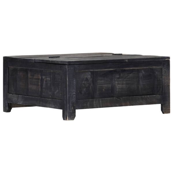 vidaXL Coffee Table Black 25.6"x25.6"x11.8" Solid Mango Wood