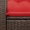 vidaXL Patio Sofa with Cushions 2-Seater Brown Poly Rattan
