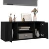 vidaXL TV Cabinet Black Engineered wood Medium TV Cabinet Rectangular