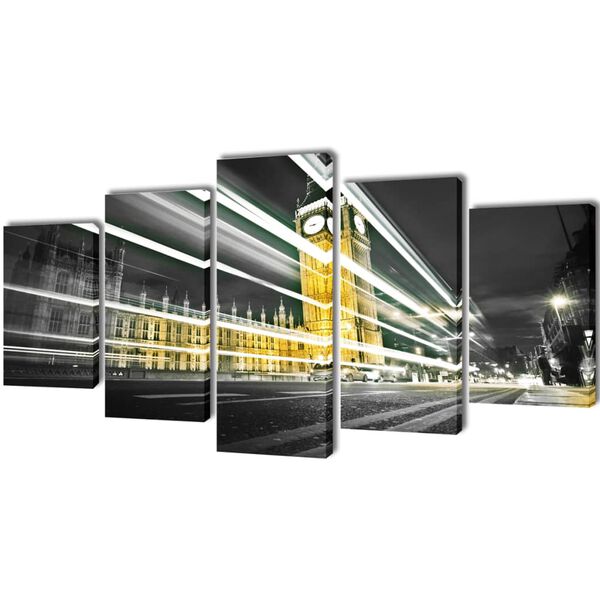 Canvas Wall Print Set London Big Ben 79" x 39"
