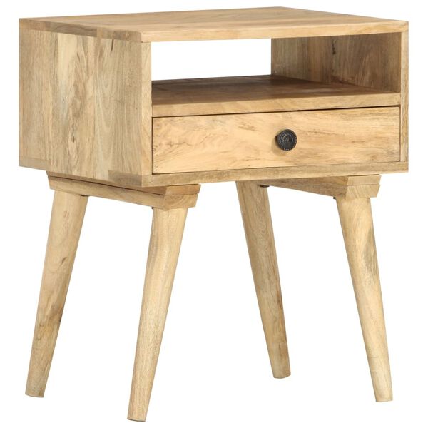 vidaXL Bedside Cabinet Brown Solid mango wood 15.7x13.8x19.7 in