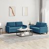 vidaXL 2 Piece Sofa Set with Cushions Blue Velvet
