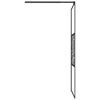 vidaXL Walk-in Shower Wall with Shelf Black 39.4"x76.8" ESG Glass&Aluminum