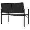 vidaXL Garden Bench Black PE Rattan, Powder-Coated Steel Medium Durable
