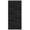 vidaXL Bookcase Black Engineered wood Medium Bookcase Rectangular
