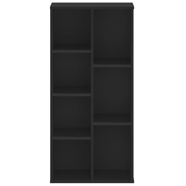 vidaXL Bookcase Black Engineered wood Medium Bookcase Rectangular