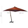 vidaXL Hanging Garden Parasol Terracotta
