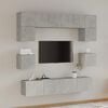 vidaXL TV Cabinet Set Set of 8 Concrete Grey Engineered Wood