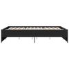 vidaXL Bed Frame Black Engineered Wood and Metal Double Bed Modern