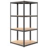 vidaXL 4-Layer Corner Shelf Anthracite Steel&Engineered Wood