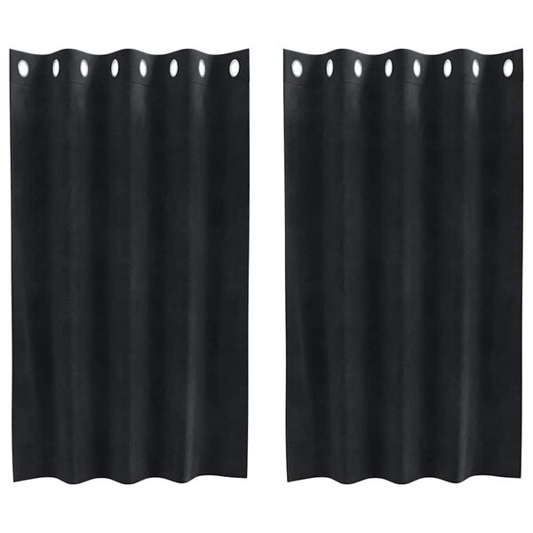 vidaXL Curtains 2 pcs Black 55.12 x 55.12 in Velvet