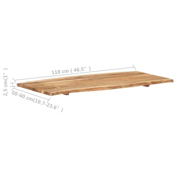 vidaXL Table Top Natural Wood Solid acacia wood 46.5 x 23.6 in