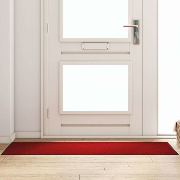 vidaXL Doormat Red and Black 23.6" x 70.9" Polypropylene and vinyl