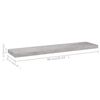 vidaXL Wall Shelf Set of 4 Concrete grey Honeycomb MDF, metal