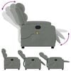 vidaXL Massage Recliner Chair Light Grey Velvet, Foam, Metal, Plywood