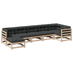 vidaXL Garden Sofa Set Anthracite Solid Pine Wood Large Modular