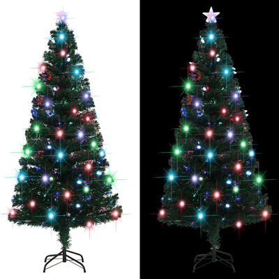 vidaXL Pre-lit Christmas Tree with Stand 6 ft Fiber Optic
