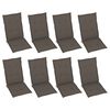 vidaXL Garden Chair Set of 8 Grey Solid Acacia wood Standard Foldable