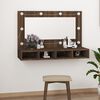 vidaXL Mirror Cabinet Brown Oak Engineered wood, acrylic 35.4x12.4x24.4 in