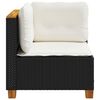 vidaXL Garden Sofa Black Poly Rattan Small Removable Covers
