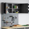 vidaXL Tool Cabinet and Pegboard Set 3 pcs Black 100 x 20 x 115 cm