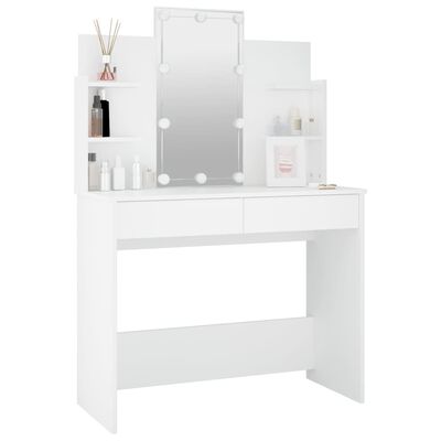 vidaXL Dressing Table with LED White 37.8"x15.7"x55.9"