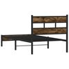 vidaXL Bed Frame Smoked oak Steel, engineered wood Twin Bed Frame
