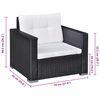 vidaXL Outdoor Furniture Set Black PE Rattan 6 Piece Modular