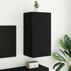 vidaXL TV Wall Cabinet Black Engineered wood Medium Wall mounting