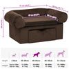 vidaXL Dog Sofa Brown Plush, solid pinewood, foam 29.5 x 19.7 x 15.0 in
