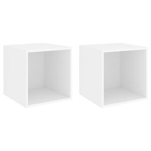 vidaXL Wall Cabinet Set of 2 White Engineered wood 14.6 in