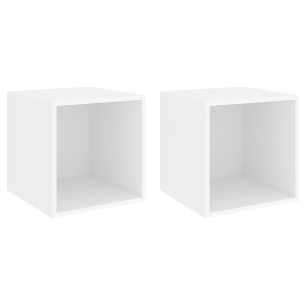 vidaXL Wall Cabinet Set of 2 White Engineered wood 14.6 in