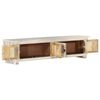 vidaXL TV Stand White 55.1"x11.8"x13.8" Solid Wood Mango