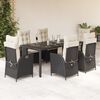 vidaXL Garden Dining Set Black and Cream White