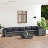 vidaXL Garden Lounge Set Grey PE rattan 7 Piece Set Modular