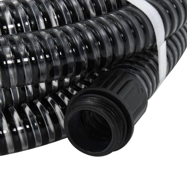 vidaXL Suction Hose Black PVC, Brass 1.1 inch outer diameter Durable
