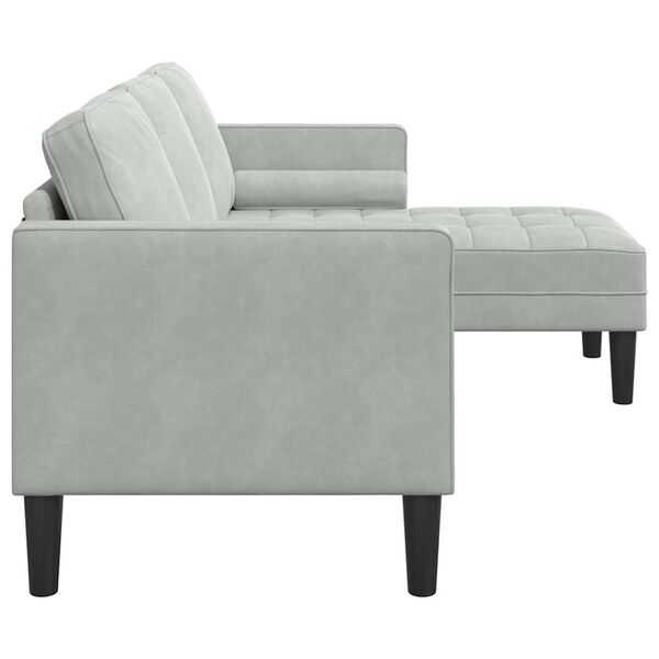 vidaXL Sofa Set Light Grey 68.11 x 51.57 x 26.38 in Polyester