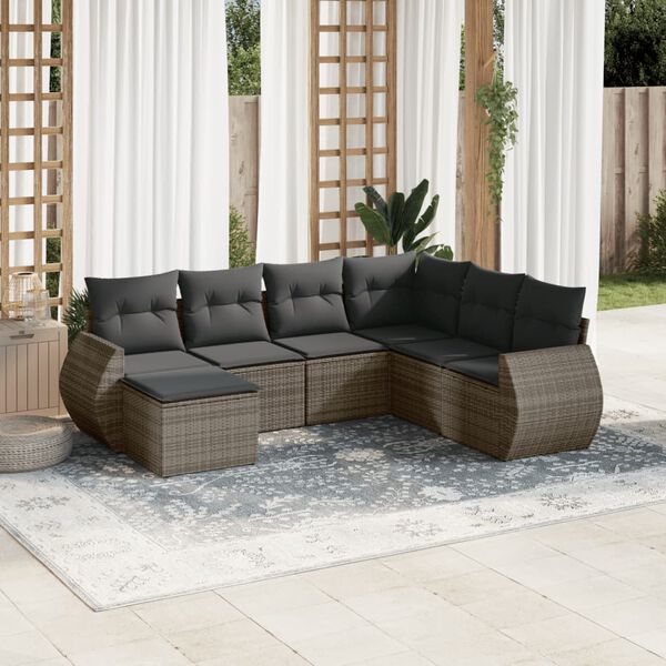 vidaXL Garden Sofa Set Grey