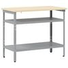 vidaXL Work Table Grey 39.37 x 21.65 x 33.46 in Powder-Coated Steel
