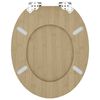 vidaXL WC Toilet Seats 2 pcs with Soft Close Lids MDF Bamboo Design (2x143926)
