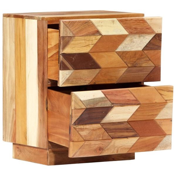 vidaXL Bedside Cabinet Varied wood tones Solid reclaimed wood Medium