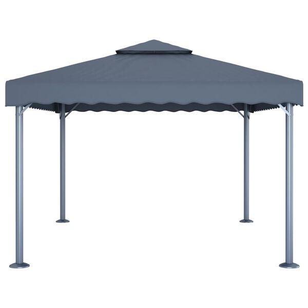 vidaXL Gazebo Anthracite Aluminum 157.5 x 118.1 in