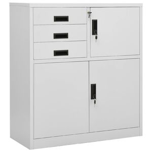 vidaXL Office Cabinet Light grey Steel Medium Office Cabinets