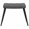 vidaXL Relaxing Chair With Stool Dark Grey 100% Polyester, Steel Regular