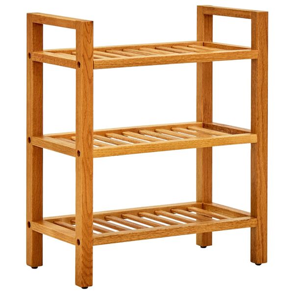 vidaXL Shoe Rack Solid Oak Solid Oak Wood Medium Shoe Rack Rectangular