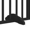vidaXL Dog Gate with Door Foldable 6 Panels Black 118.1 " Poplar Wood