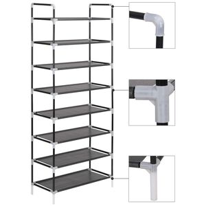 vidaXL Shoe Rack Black Metal Large Minimalistic Shoe Rack