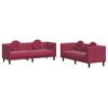 vidaXL 2 Piece Sofa Set with Pillows Wine Red Velvet