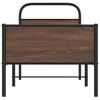 vidaXL Bed Frame Brown oak Steel, Engineered wood Twin Bed Frame